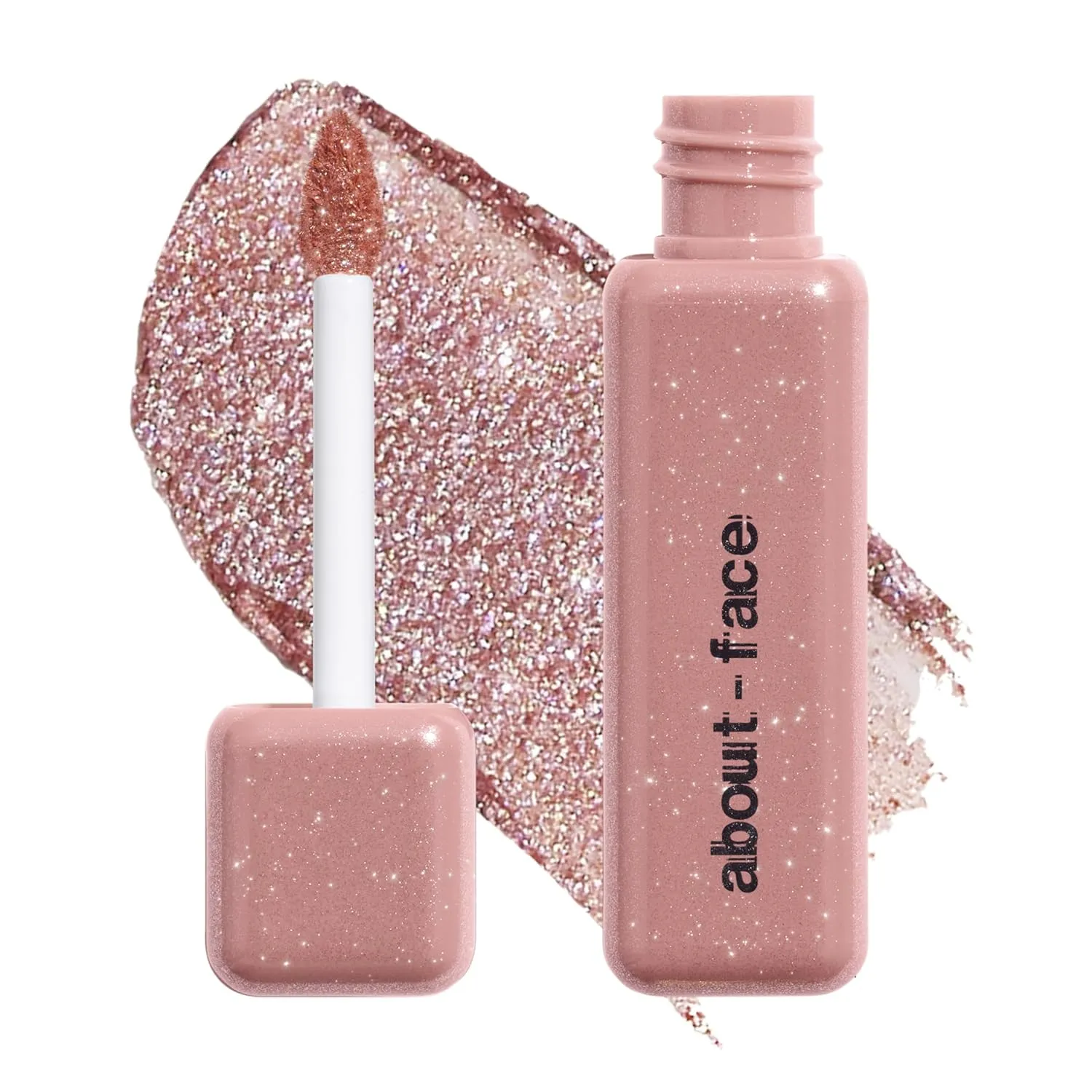 aboutface Fractal Glitter Eye Paint Smolder – Smudge-Proof, Long-Lasting Liquid Eyeshadow – Intense Sparkle with Mousse Texture – Vegan, Cruelty-Free, Marula Oil Infused – 0.13oz (Shimmering Mauve)