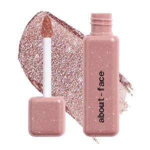 aboutface Fractal Glitter Eye Paint Smolder – Smudge-Proof, Long-Lasting Liquid Eyeshadow – Intense Sparkle with Mousse Texture – Vegan, Cruelty-Free, Marula Oil Infused – 0.13oz (Shimmering Mauve)