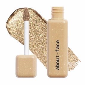 aboutface Fractal Glitter Eye Paint Apollo Empire – Smudge-Proof, Long-Lasting Liquid Eyeshadow – Intense Sparkle with Mousse Texture – Vegan, Cruelty-Free, Marula Oil Infused – 0.13oz (Gold)