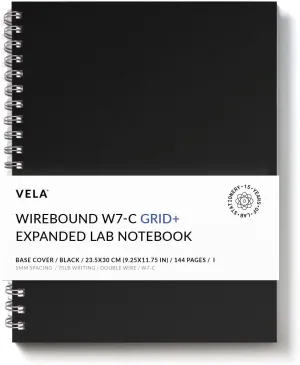 Advanced W7-C Expanded Wirebound Lab Notebook, 9.25 x 11.75 in (23.5 x 30 cm), 144 Pages, Double Wire Looped, 70lb Heavyweight Paper (1-Pack, Grid )
