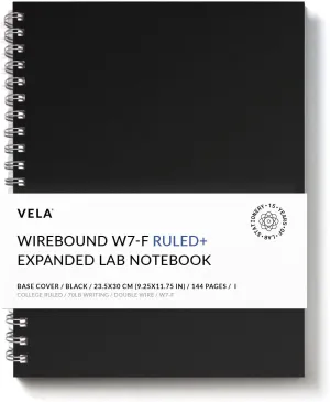 Advanced W7-F Expanded Wirebound Lab Notebook, 9.25 x 11.75 in (23.5 x 30 cm), 144 Pages, Double Wire Looped, 70lb Heavyweight Paper (1-Pack, Ruled )