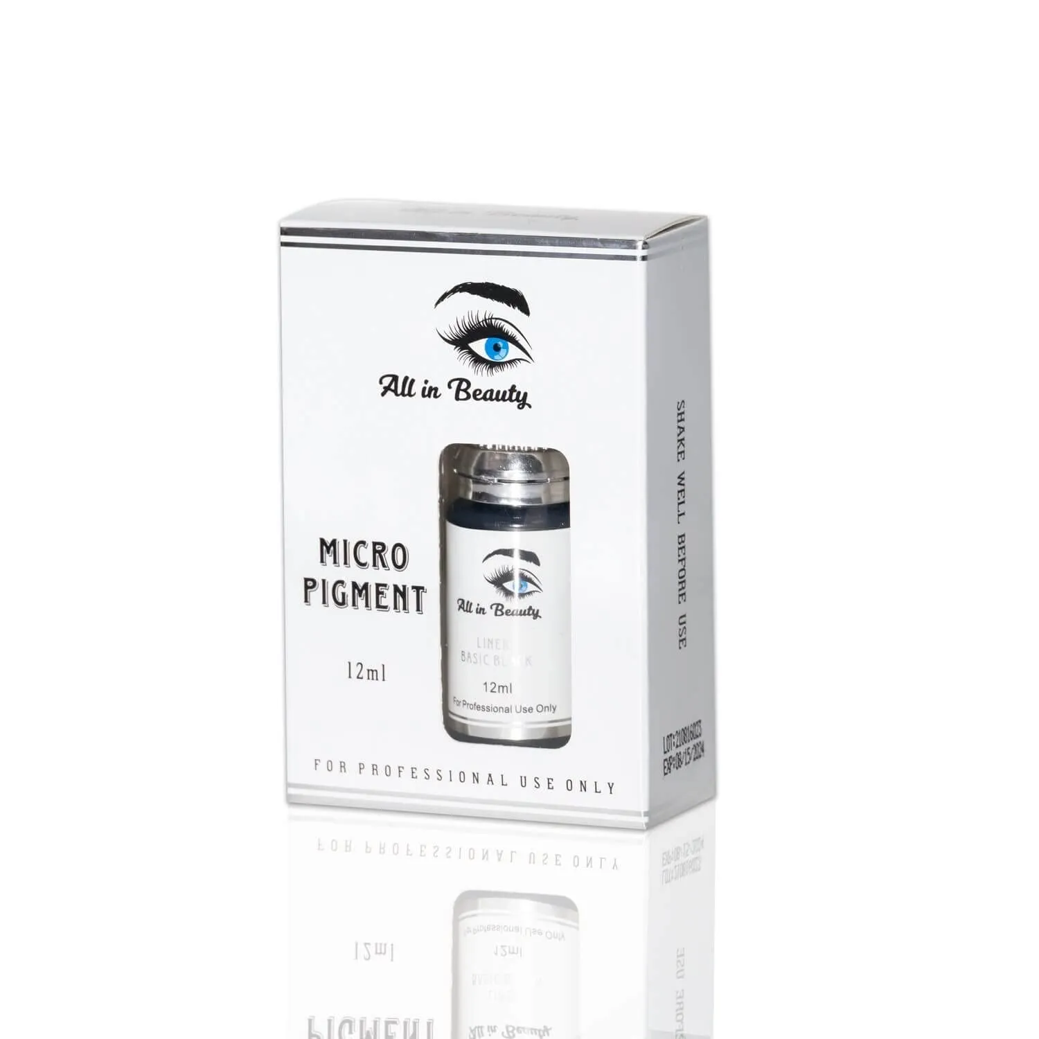 All in Beauty Permanent Makeup Pigment for Eyeliner, Vegan Microblading and Ombre Brows Pigments, Professional use Cosmetic Pigment. Eyeliner and Eyebrows Tattoo Pigment. Liner Pigment (12ml)