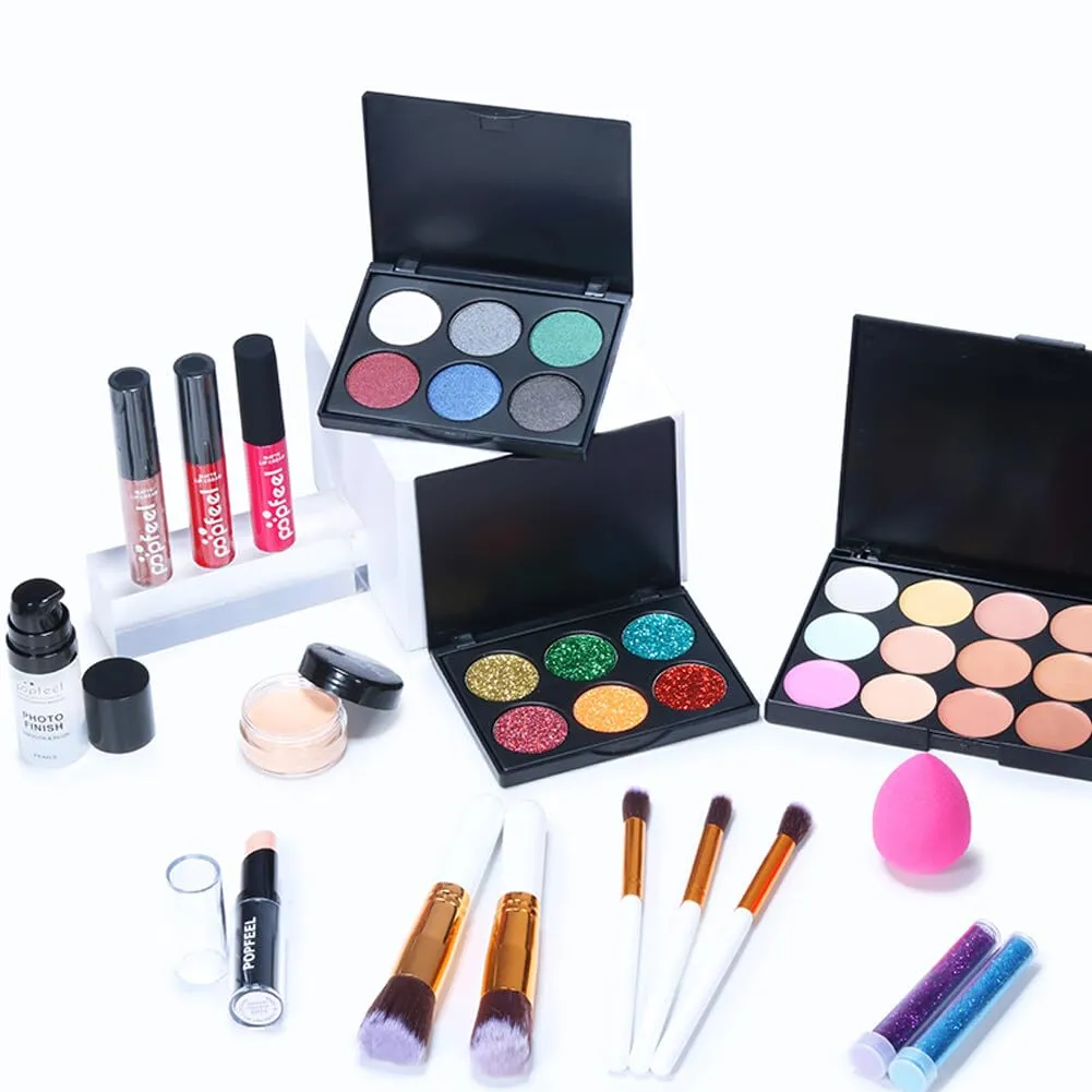 All-in-One Makeup Kit Gift Set, Makeup Kit for Women Full Kit, Makeup Gift Set Include Eyeshadow Palette Lipstick Concealer Blush Mascara Foundation Face Powder, Great Gift Choice(25 PCS)