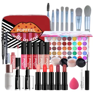 All-in-One Makeup Kit Gift Set, Makeup Kit for Women Full Kit, Makeup Gift Set Include Eyeshadow Palette Lipstick Concealer Blush Mascara Foundation Face Powder, Great Gift Choice(29 PCS)