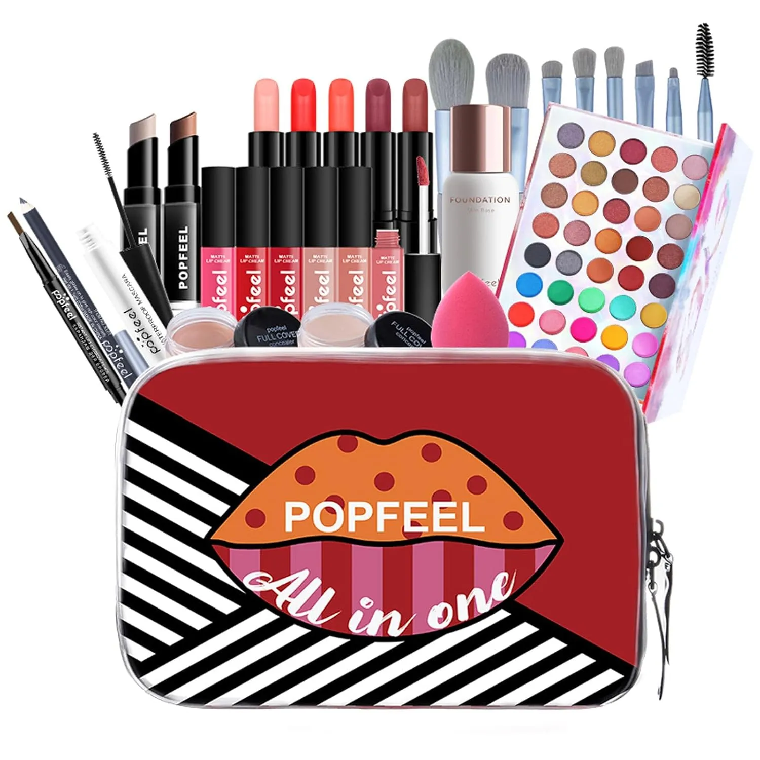 All-in-One Makeup Kit Gift Set, Makeup Kit for Women Full Kit, Makeup Gift Set Include Eyeshadow Palette Lipstick Concealer Blush Mascara Foundation Face Powder, Great Gift Choice(29 PCS)