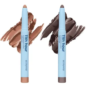 ALLEYOOP 11th Hour Cream Eyeshadow Sticks Bundle - Coffee Break (Matte) & Espresso Self (Matte) - Waterproof, Smudge-Proof, Crease-Proof Eyeshadow for Over 11 Hours
