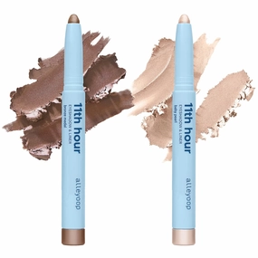 ALLEYOOP 11th Hour Cream Eyeshadow Sticks Bundle - Bronze Medal (Shimmer) & Baby Pearl (Shimmer) - Waterproof, Smudge-Proof, Crease-Proof Eyeshadow for Over 11 Hours