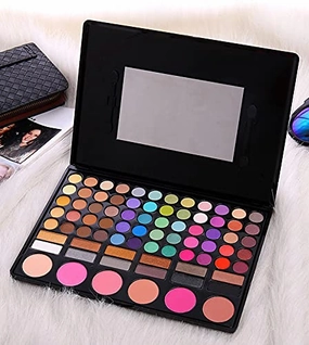 Alluring Eye Shadow 78 Color Palette Colors Eye Make up Kit Highly Pigmented Professional Cosmetic with Blush, Highlighter, Face Contour Powder Style 1