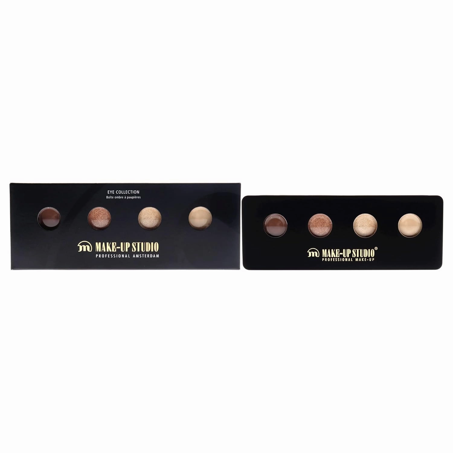 Amsterdam Eye Shadow Collection Palette - Easy To Apply - Blendable - 4 Highly Pigmented Velvety Soft Colors - Matched Perfectly - Includes Eyeshadow Brush - Natural Evening - 1 Pc