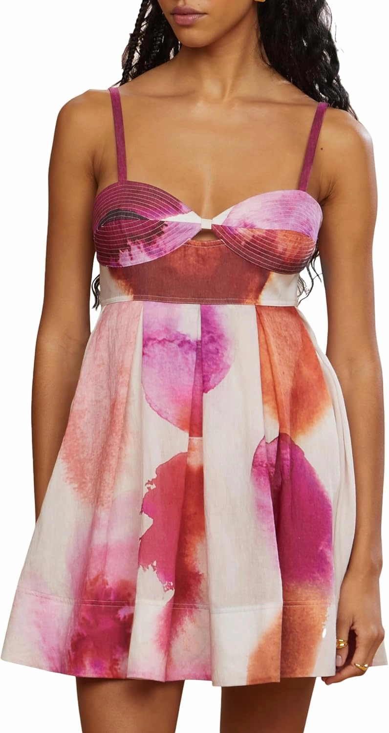 AMUR Women's Allison Printed Mini Dress