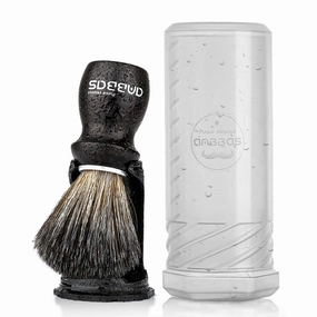 Anbbas Shaving Brush and Holder with Travel Case, Synthetic Badger Hair Ebony Handle Brush 3in1 Kit for Men