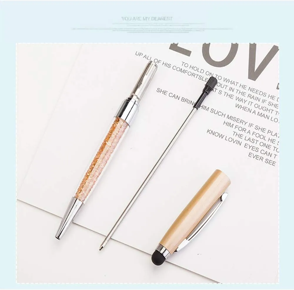Ancolo Custom Luxury Office BallPens with Stylus Tip Medium Point - Nice writing Pens - Engraved with Your Name Slogan, Perfect for Men and Women Girls boys 10 Pens/Box (gray)