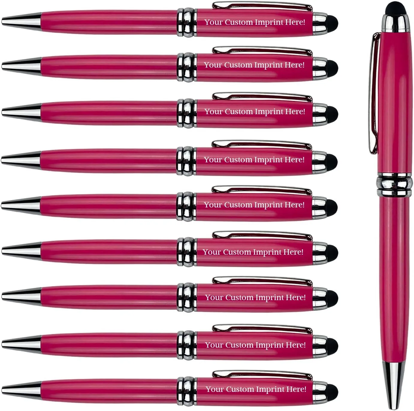 Ancolo Custom Luxury Office BallPens with Stylus Tip Medium Point - Nice writing Pens - Engraved with Your Name Slogan, Perfect for Men and Women Girls boys 10 Pens/Box