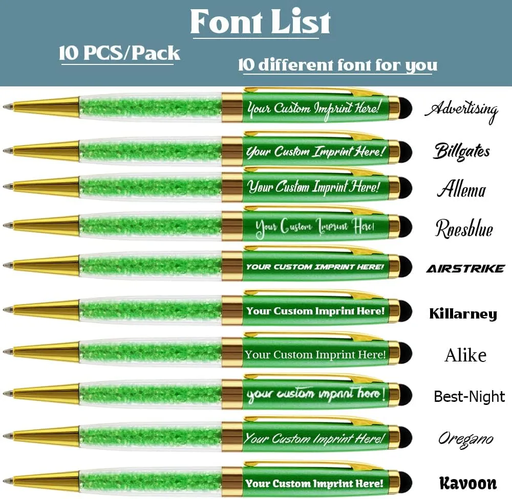 Ancolo Engraved BallPens with Stylus Tip Medium Point - Nice writing Pens - Engraved with Your Name Slogan, Perfect for Men and Women Girls boys 10 Pens/Box