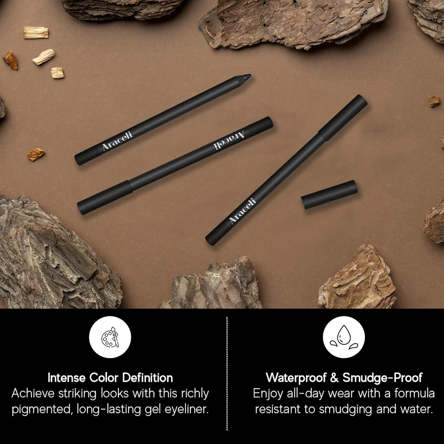Araceli Beauty Gel Pencil Eyeliner – Water Resistant & Smudge-Proof, Long-Lasting Eye Makeup for Precision Lining & Bold Sangria Color