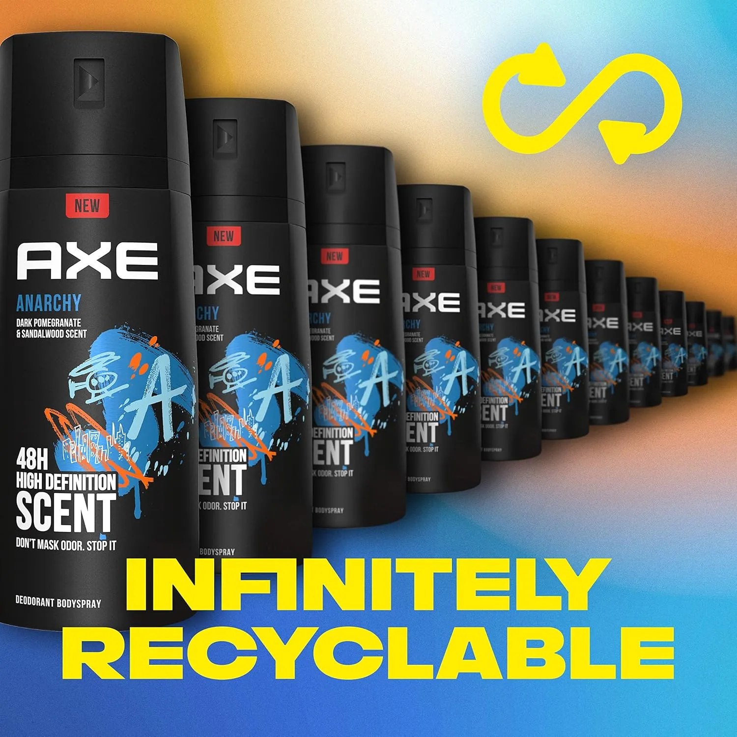 AXE Body Spray for Men Anarchy 4 oz, Pack of 6