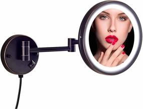 Bathroom Magnification Mirror, Round Makeup Mirror, Rotating Perfect for Bedroom Dressing Table Or Bathroom Vanity (Color : Black, Size : 10x)