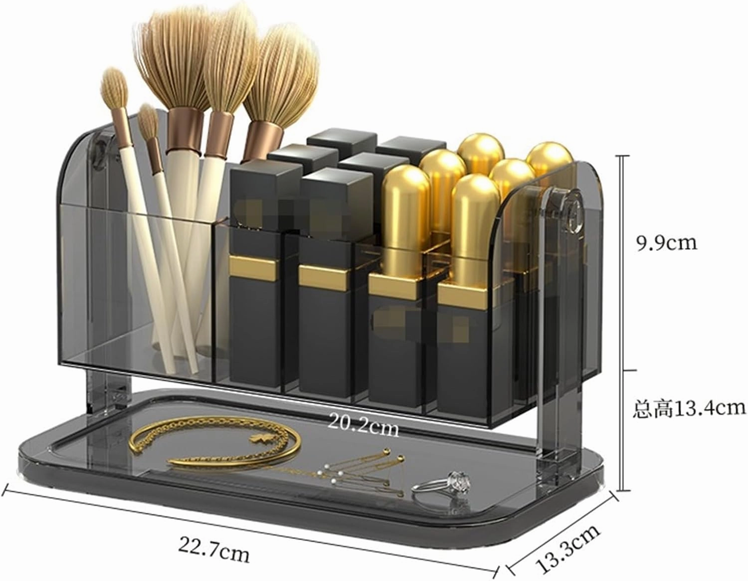 Bathroom Makeup Organizers, Lipstick Holder Stand Multiple Compartments Cosmetic Organizer Box For Makeup Brushes Earrings Organizer for Vanity(G)