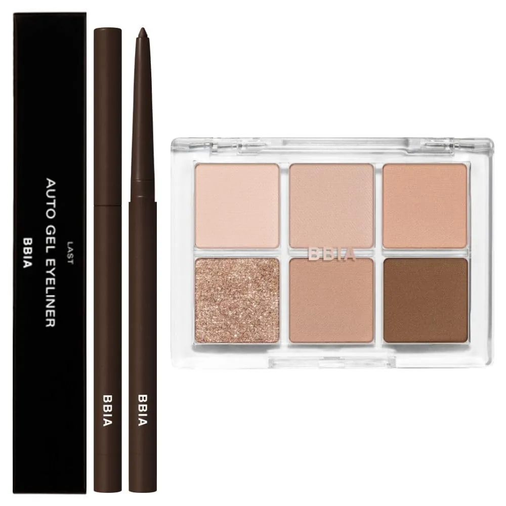 BBIA Last Auto Gel Eyeliner (02 JAZZ)   Ready To Wear Eye Palette (02 MOOD BLUSH) Bundle Set