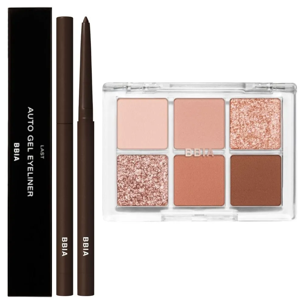 BBIA Last Auto Gel Eyeliner (02 JAZZ)   Ready To Wear Eye Palette (03 DRY FLOWER) Bundle Set