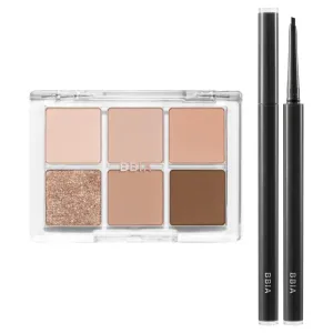 BBIA Ready To Wear Eye Palette (02 MOOD BLUSH)   Last Auto Gel Eyeliner SLIM (S1 NOIR) Bundle Set