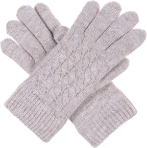 Be Your Own Style BYOS Women’s Winter Classic Cable Warm Plush Fleece Lined Knit Gloves