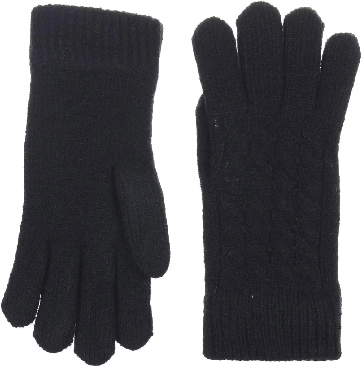 Be Your Own Style BYOS Women’s Winter Classic Cable Warm Plush Fleece Lined Knit Gloves