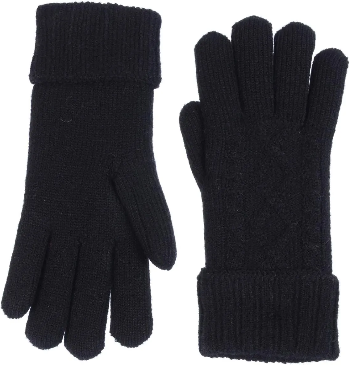 Be Your Own Style BYOS Women’s Winter Classic Cable Warm Plush Fleece Lined Knit Gloves
