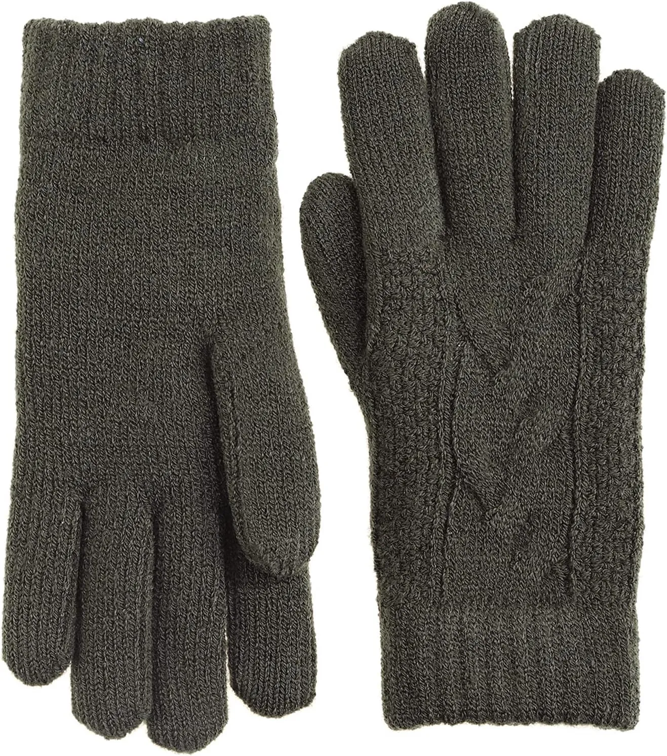 Be Your Own Style BYOS Women’s Winter Classic Cable Warm Plush Fleece Lined Knit Gloves