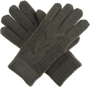 Be Your Own Style BYOS Women’s Winter Classic Cable Warm Plush Fleece Lined Knit Gloves