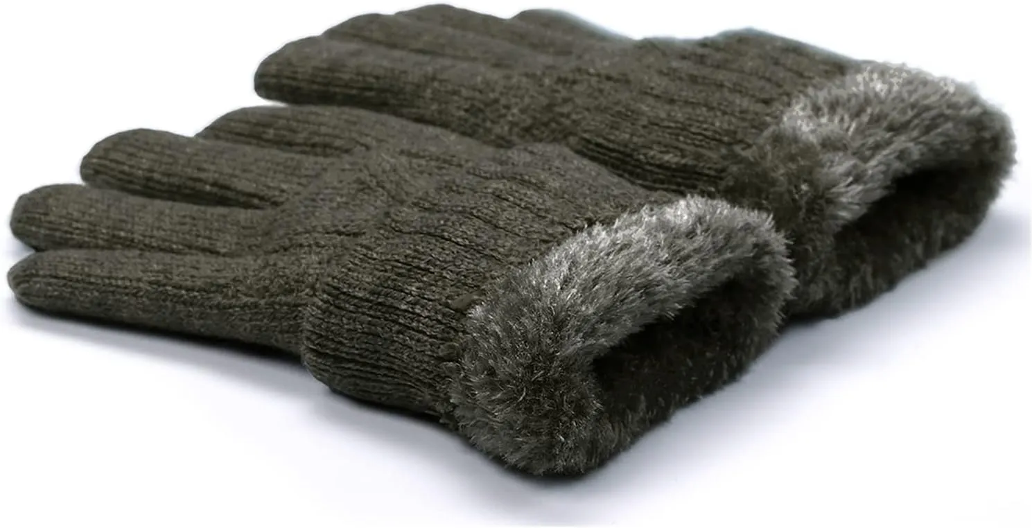 Be Your Own Style BYOS Women’s Winter Classic Cable Warm Plush Fleece Lined Knit Gloves