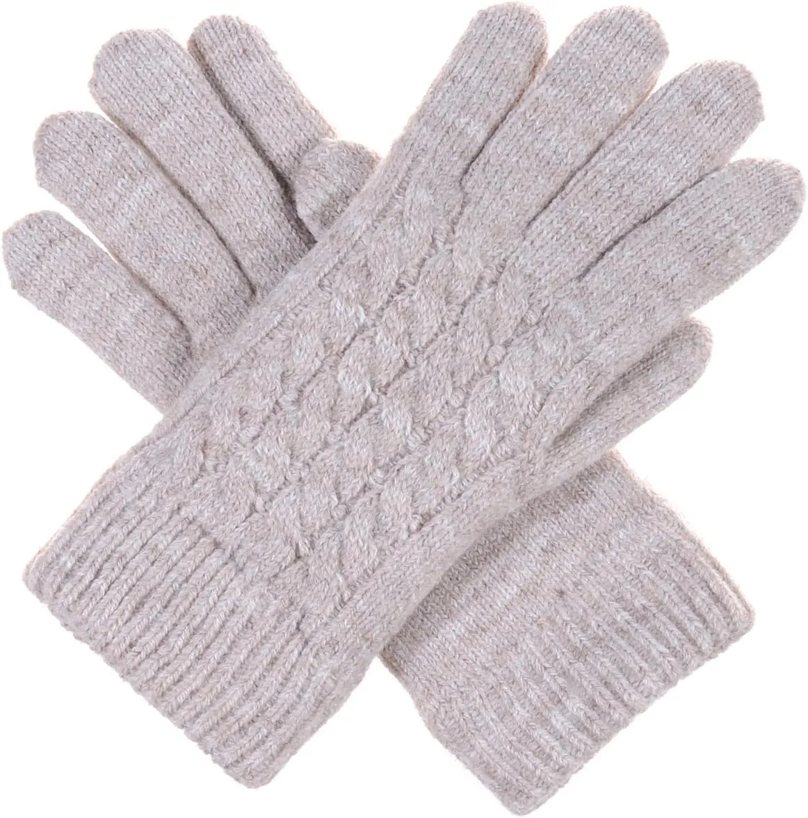 Be Your Own Style BYOS Women’s Winter Classic Cable Warm Plush Fleece Lined Knit Gloves