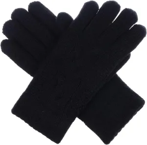 Be Your Own Style BYOS Women’s Winter Classic Cable Warm Plush Fleece Lined Knit Gloves