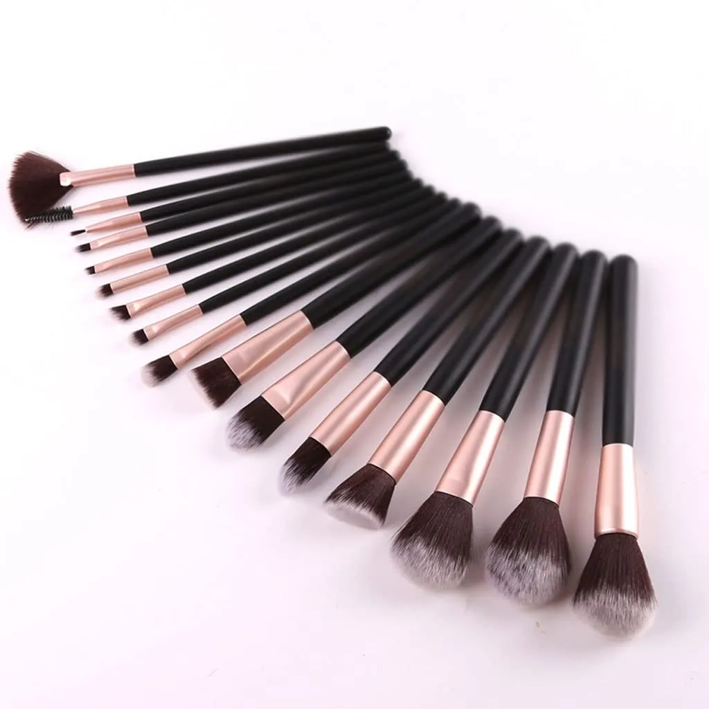 Beauty Tool Set Powder Eye Shadow Foundation Brush Rose Gold 16 Makeup Brush Complete Set