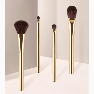 Beauty Tools Eye Shadow Brush Cosmetic Bag Gold Handle 4 Makeup Brushes Storage Set