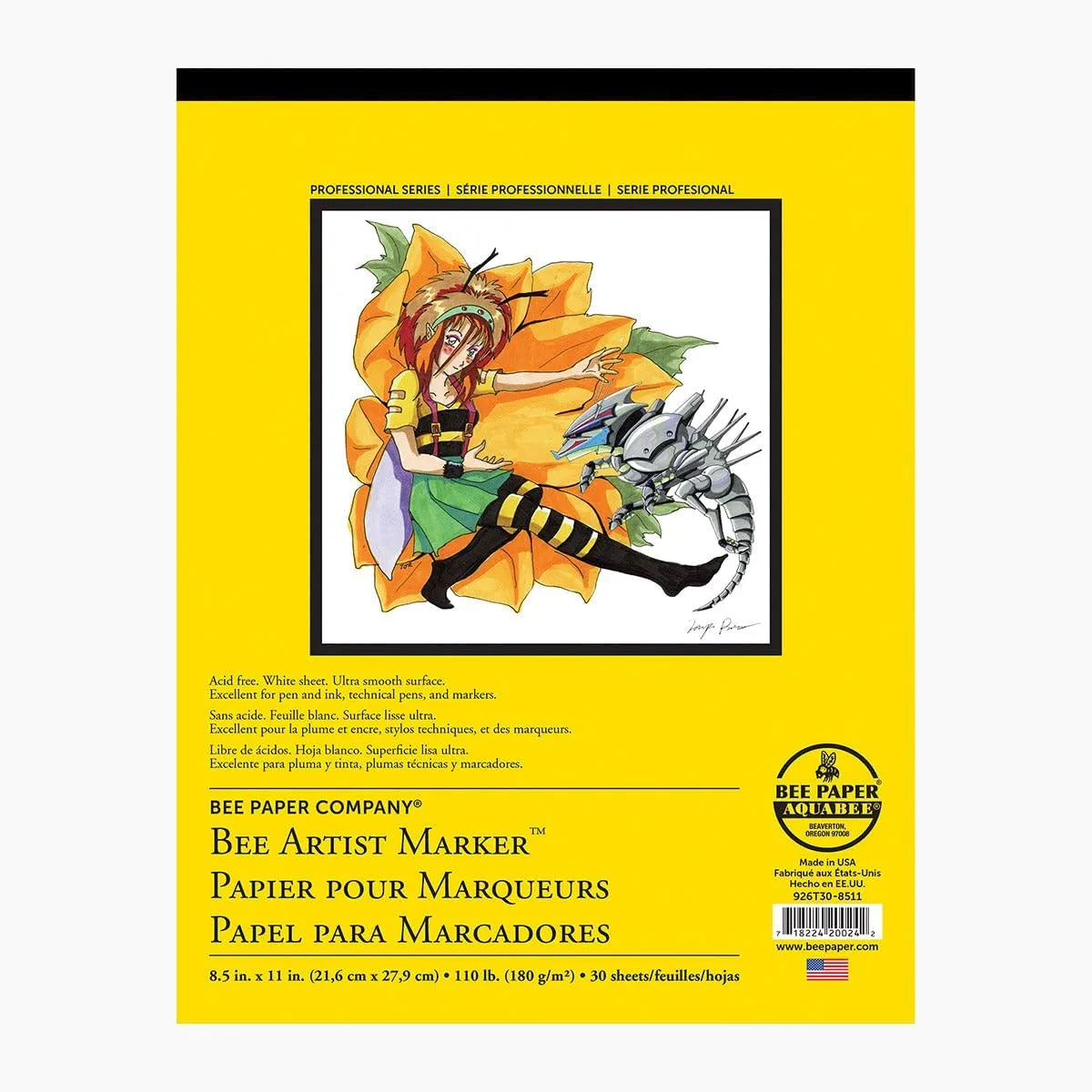 Bee Paper Bleedproof Marker Pad, 11-Inch by 14-Inch