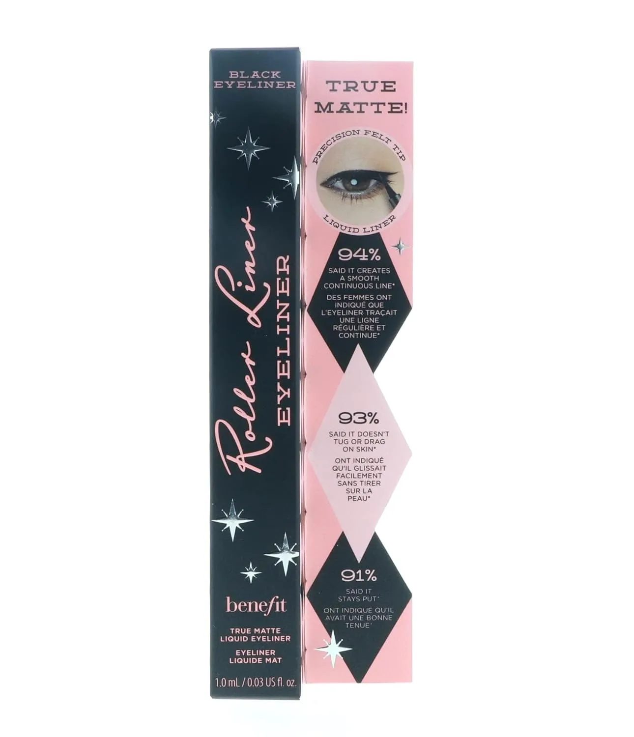 Benefit, Cosmetics Roller Liner Matte Liquid Eyeliner in Black 0.03 FL OZ