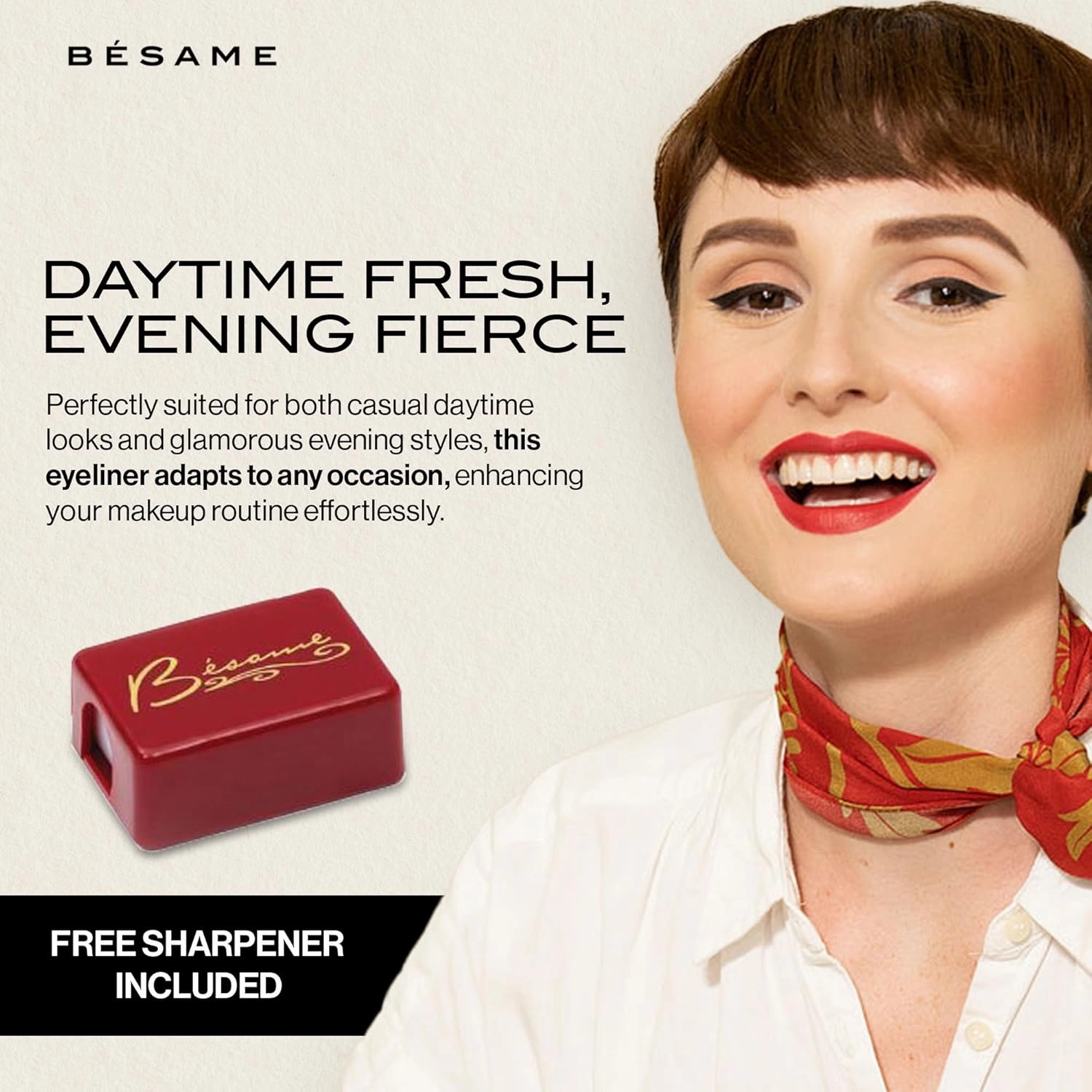 BESAME MasterLiner Eyeliner Pencil Duo – Black and Brown Wooden Pencils with Sharpener, Long-Lasting, Smudge-Proof, Vegan, Water-Resistant, Easy-to-Blend Formula