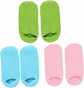 BESTYASH 3 Pairs Moisturizing Gel Socks for Foot Care Softening Foot Masks for Home and Salon Use Essential Oil Infused Spa Quality Non All