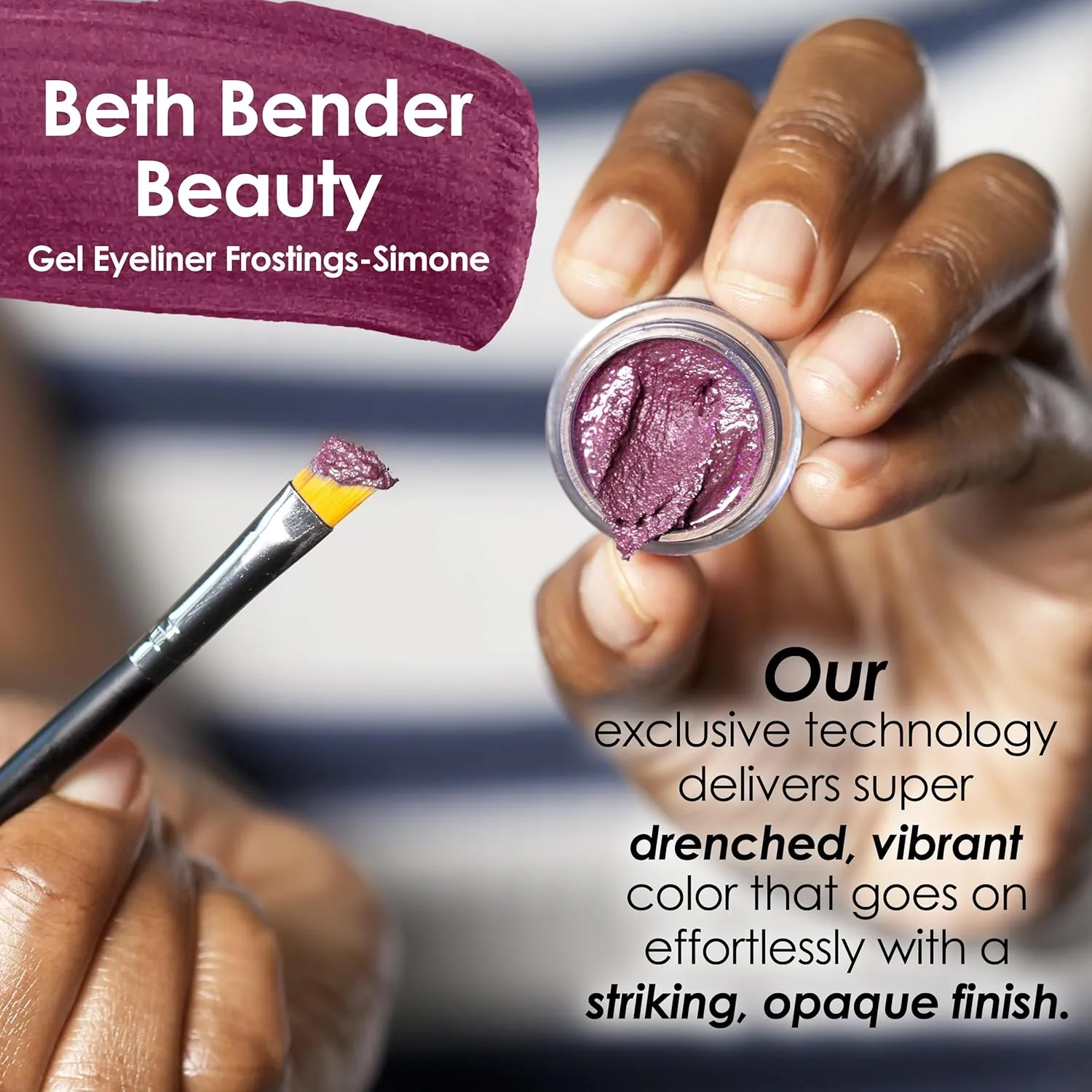 Beth Bender Beauty | Gel Eyeliner Frosting | Simone | Burgundy Eyeliner | Water Resistant | Smudge proof | Easy & Smooth Application | Long Lasting | Vibrant Colors | No Transfer