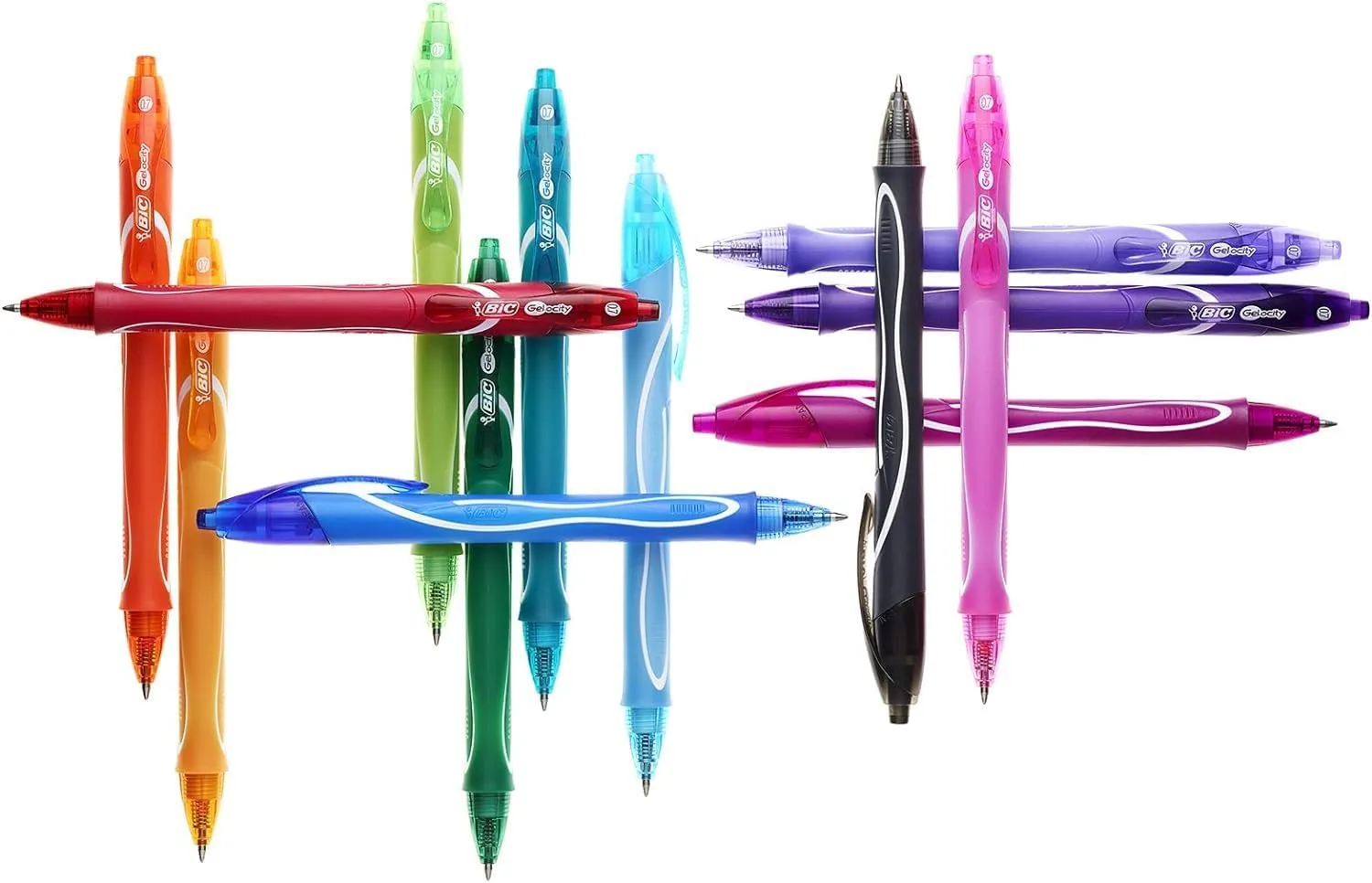 Bic Gel-ocity Quick Dry Gel Pens, Medium Point (0.7 mm), Green, Box of 12, Retractable Pen with Ultra Fast Drying Ink