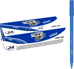 BIC Kids Visa Colouring Pens - Blue (Box of 24)