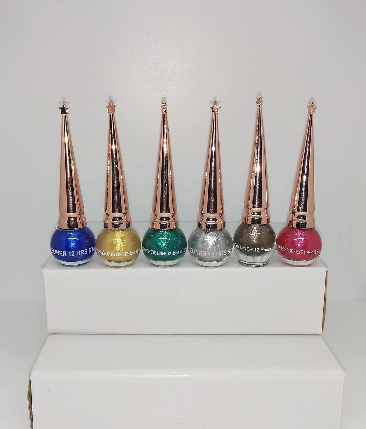 Bigwig Multicolor Shimmery Eyeliner Liquid Combo (Black, Golden, Green, Blue, Pink, Copper, Silver) Pack Of 7
