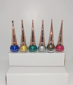 Bigwig Multicolor Shimmery Eyeliner Liquid Combo (Black, Golden, Green, Blue, Pink, Copper, Silver) Pack Of 7