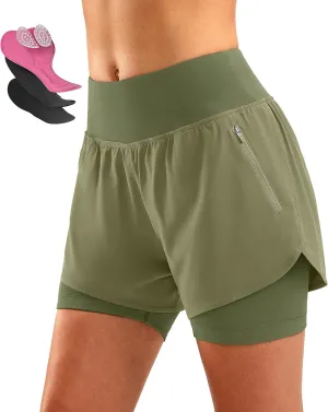 Bikewa Women's Mountain Bike Shorts 4D Padded Cycling Riding Biking Bicycle Biker Cycle Shorts for Women Zipper Pockets