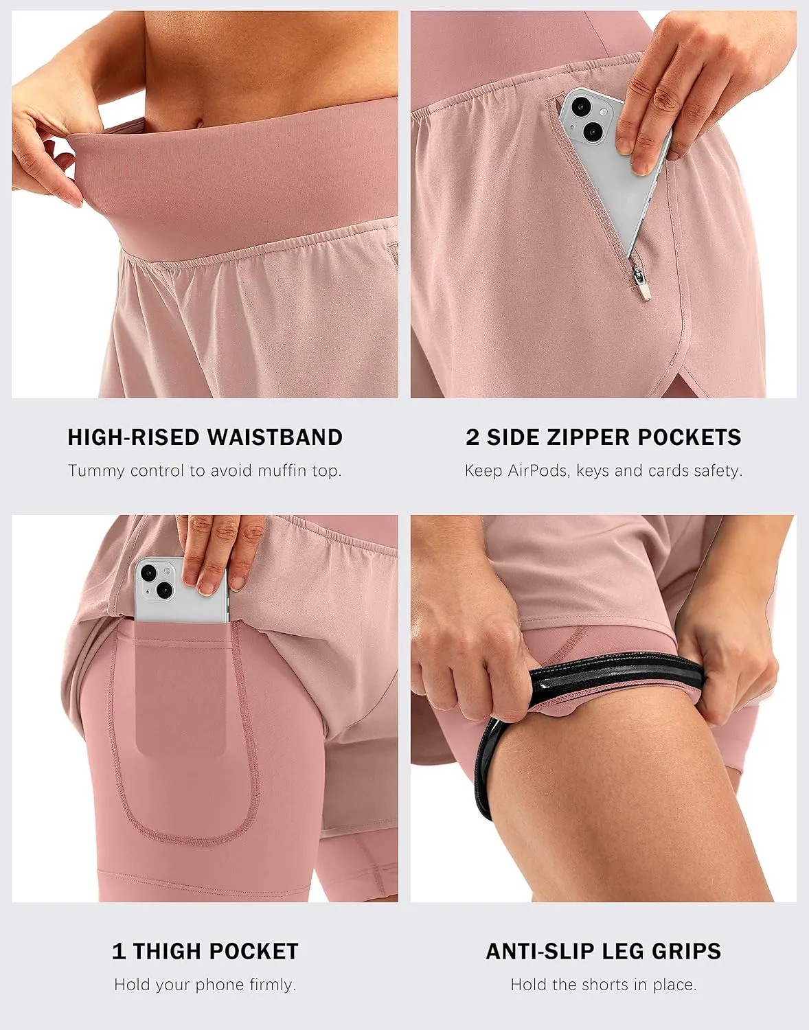 Bikewa Women's Mountain Bike Shorts 4D Padded Cycling Riding Biking Bicycle Biker Cycle Shorts for Women Zipper Pockets