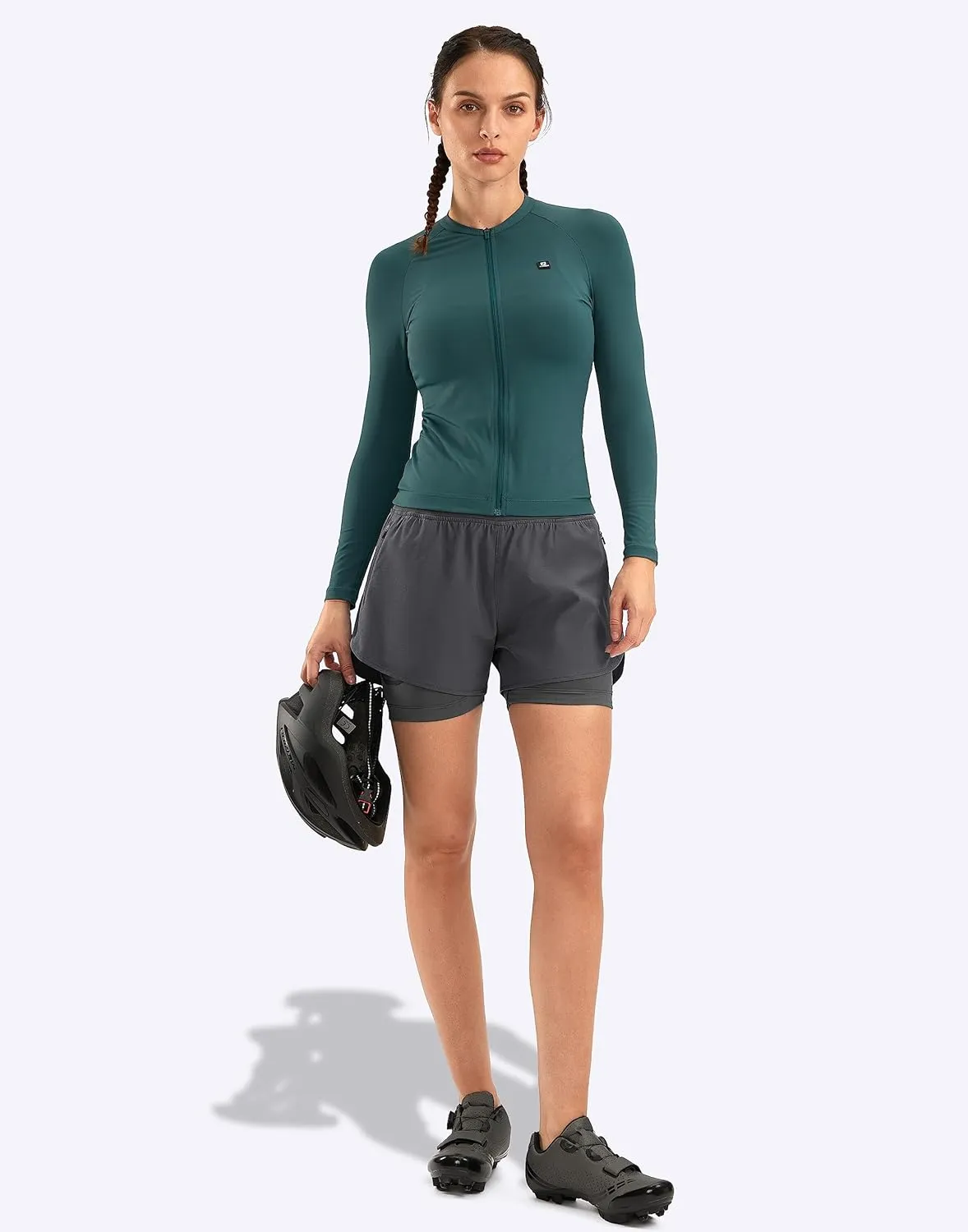 Bikewa Women's Mountain Bike Shorts 4D Padded Cycling Riding Biking Bicycle Biker Cycle Shorts for Women Zipper Pockets