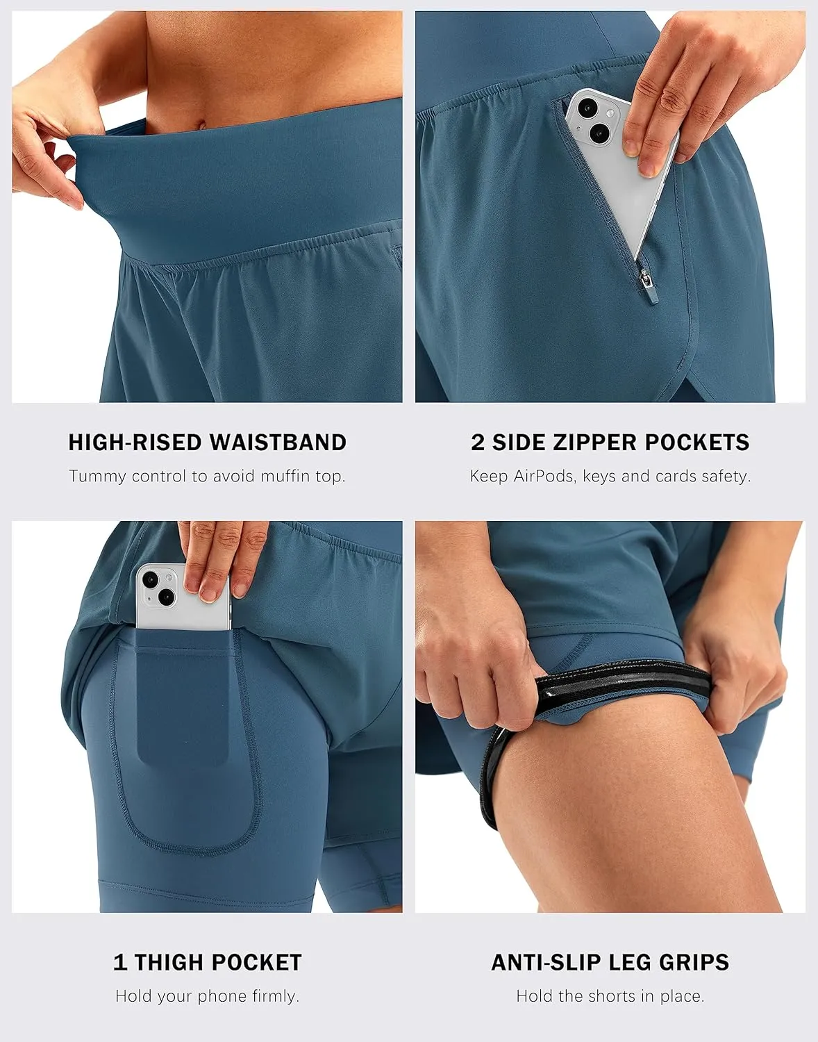 Bikewa Women's Mountain Bike Shorts 4D Padded Cycling Riding Biking Bicycle Biker Cycle Shorts for Women Zipper Pockets