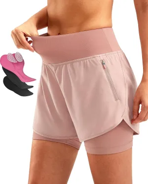 Bikewa Women's Mountain Bike Shorts 4D Padded Cycling Riding Biking Bicycle Biker Cycle Shorts for Women Zipper Pockets