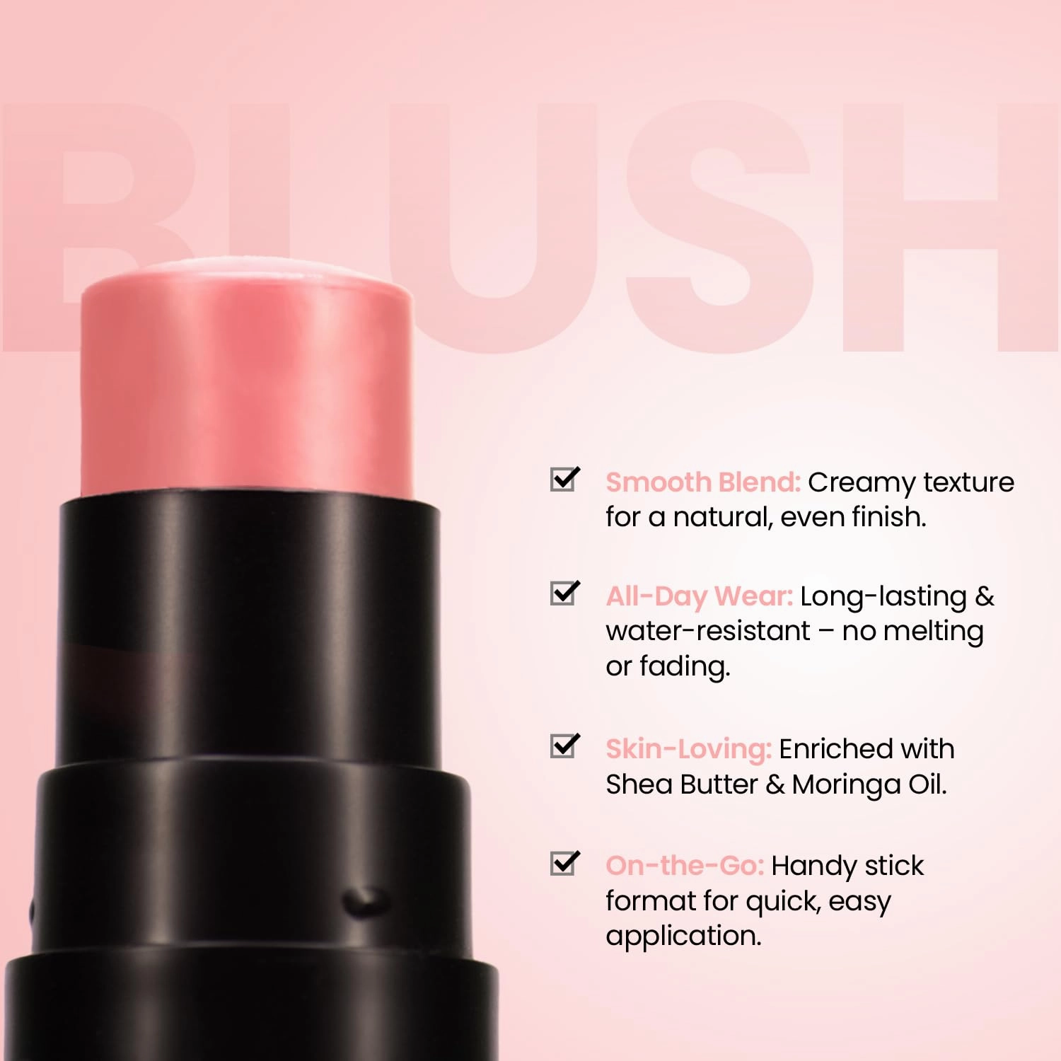 Blush Stick for Women | Blush for Cheeks, Makeup-Shape | Smooth, Blendable, Long-Lasting, Cruelty Free, Pretty In Pink , 0.24 Oz